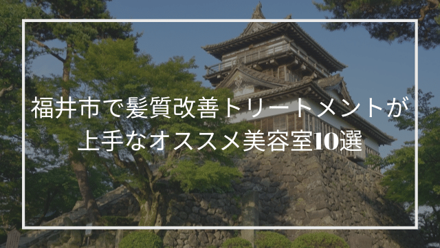 福井市で髪質改善トリートメントが上手なオススメ美容室１０選 髪質改善 縮毛矯正 美容室検索サイト By Good Vibes Hair